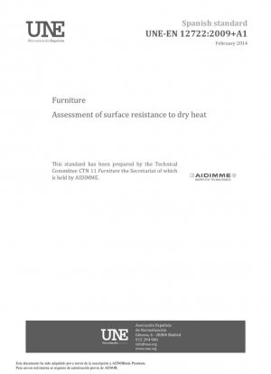 Mobiliario - Evaluación de la resistencia de la superficie al calor seco.