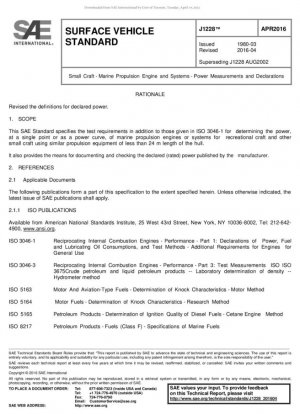 Embarcaciones pequeñas - Sistemas y motores de propulsión marina - Mediciones y declaraciones de potencia