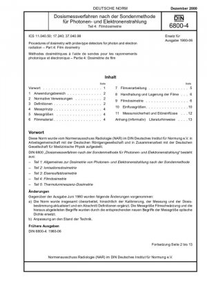 Procedimientos de dosimetría con detectores tipo sonda para radiación de fotones y electrones - Parte 4: Dosimetría de película
