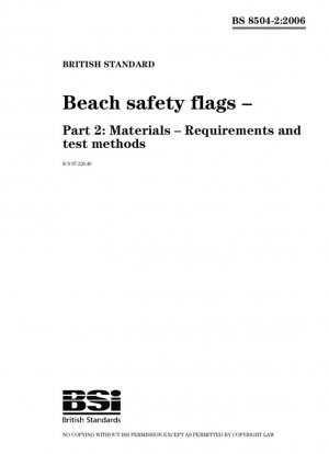 Banderas de seguridad para la playa - Materiales - Requisitos y métodos de ensayo