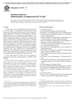 Guía estándar para la determinación de neptunio-237 en el suelo