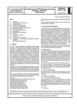 Tecnología de soldadura Instituciones educativas DVS - aprobación - formación - seguimiento