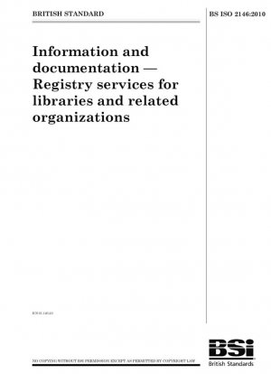 Información y documentación - Servicios de registro para bibliotecas y organizaciones afines