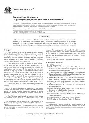 Especificación estándar para materiales de inyección y extrusión de polipropileno