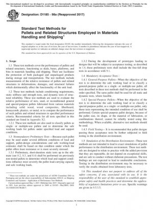 Métodos de prueba estándar para paletas y estructuras relacionadas empleadas en el manejo y envío de materiales