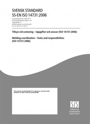 Coordinación de soldaduras - Tareas y responsabilidades (ISO 14731:2006)
