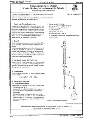 Ensayos de materiales bituminosos para la construcción de carreteras y fines afines; Determinación del contenido de agua.