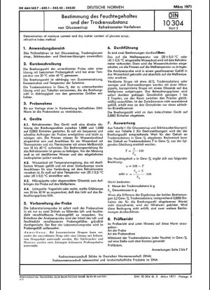 Determinación del contenido de humedad y de materia seca del jarabe de glucosa; método del índice de refracción