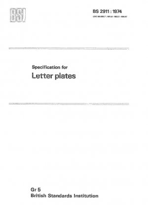 Especificaciones para placas de letras.
