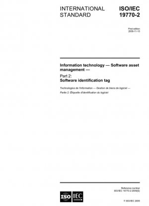 Tecnología de la información - Gestión de activos de software - Parte 2: Etiqueta de identificación de software