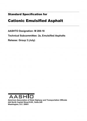 Especificación estándar para asfalto emulsionado catiónico