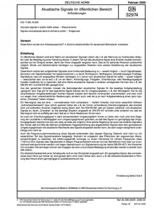 Señales acústicas en zonas de tránsito público - Requisitos