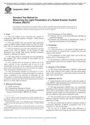 Método de prueba estándar para medir la penetración de la luz de un producto laminado para el control de la erosión (RECP)