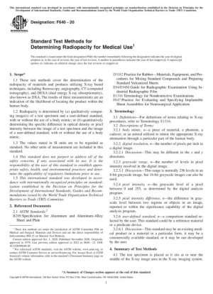 Métodos de prueba estándar para determinar la radiopacidad para uso médico