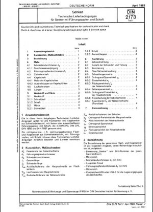 Avellanadores y avellanadores; Especificaciones técnicas para herramientas con piloto y mango.