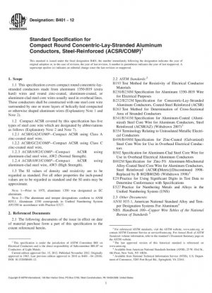 Especificación estándar para conductores de aluminio trenzados concéntricos, redondos y compactos, reforzados con acero (ACSR/COMP)