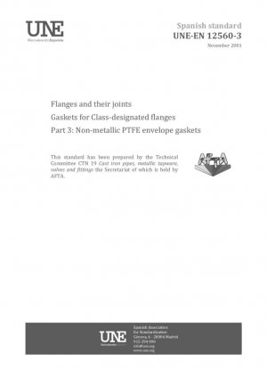 BRIDAS Y SUS JUNTAS - JUNTAS PARA BRIDAS DE CLASE - PARTE 3: JUNTAS DE SOBRE DE PTFE NO METÁLICAS.