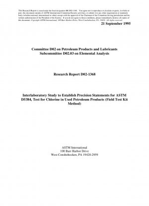 D5384-Métodos de prueba para cloro en productos derivados del petróleo usados (método del kit de prueba de campo)