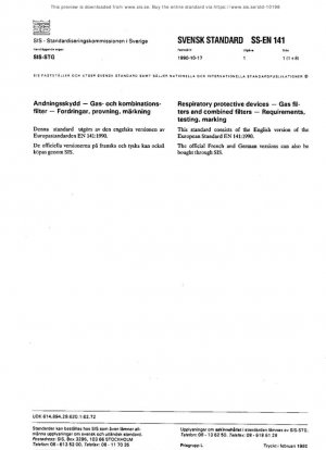Dispositivos de protección respiratoria - Filtros de gas y filtros combinados - Requisitos, pruebas, marcado