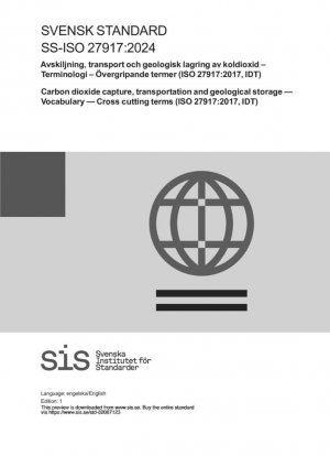 Captura, transporte y almacenamiento geológico de dióxido de carbono — Vocabulario — Términos transversales (ISO 27917:2017, IDT)