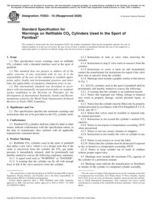 Especificación estándar para advertencias sobre cilindros de CO2 recargables utilizados en el deporte del paintball