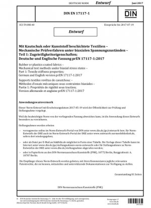 Tejidos recubiertos de caucho o plástico. Métodos de ensayo mecánico en estados de tensión biaxiales. Parte 1: Propiedades de rigidez a la tracción.
