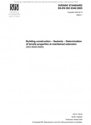 Construcción de edificios - Sellantes - Determinación de propiedades tensionales a elongación mantenida (ISO 8340:2005)