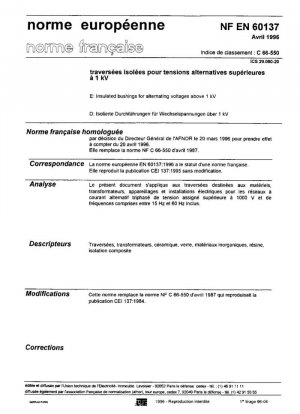 Pasatapas aisladas para tensiones alternas superiores a 1 kv.