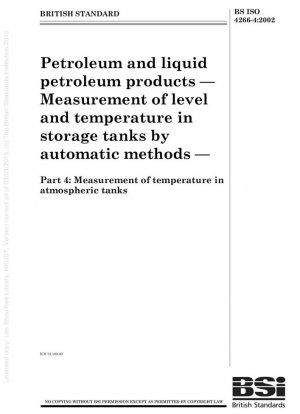 Petróleo y productos petrolíferos líquidos - Medición de nivel y temperatura en tanques de almacenamiento por métodos automáticos - Medición de temperatura en tanques atmosféricos