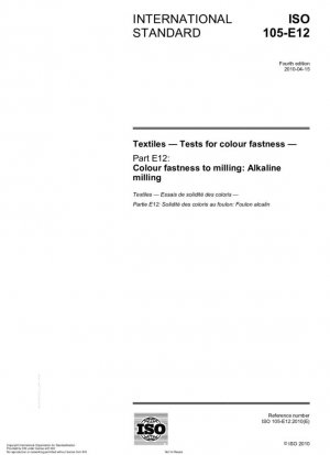 Textiles - Pruebas de solidez del color - Parte E12: Solidez del color al fresado: fresado alcalino