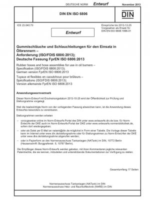 Especificación para mangueras de caucho y conjuntos de mangueras para quemadores de gasóleo (borrador)