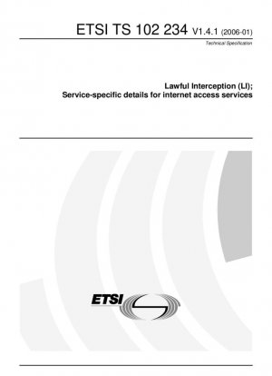 Interceptación legal (IL); Detalles específicos del servicio para acceso a Internet