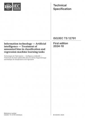 Tecnología de la información - Inteligencia artificial - Tratamiento de sesgos no deseados en tareas de aprendizaje automático de clasificación y regresión
