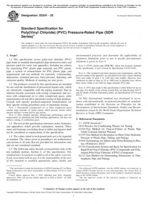 Especificación estándar para tuberías de presión de policloruro de vinilo (PVC) (serie SDR)