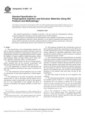 Especificación estándar para materiales de inyección y extrusión de polipropileno utilizando el protocolo y la metodología ISO
