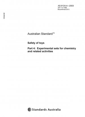 Seguridad de los juguetes - Conjuntos experimentales para química y actividades afines.