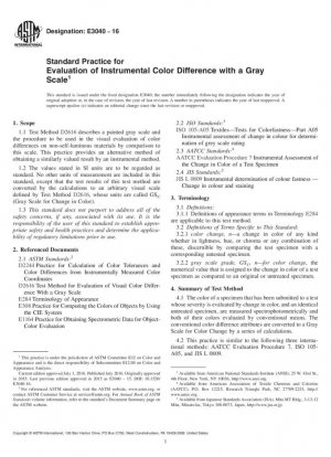 Práctica estándar para la evaluación de la diferencia de color instrumental con una escala de grises