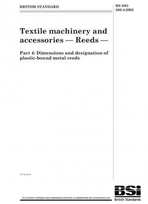 Maquinaria y accesorios textiles - Cañas - Dimensiones y denominación de cañas metálicas encuadernadas en plástico