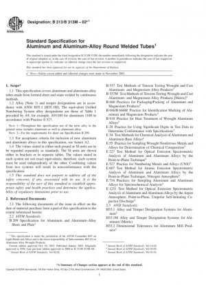 Especificación estándar para tubos redondos soldados de aluminio y aleación de aluminio
