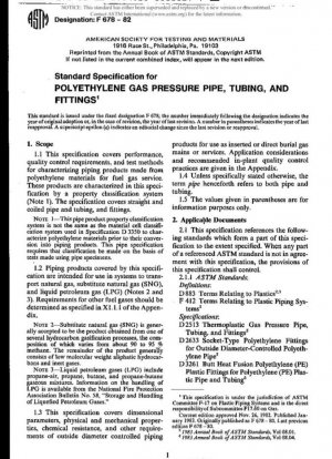 Especificación para tuberías de gas a presión de polietileno, accesorios y conexiones