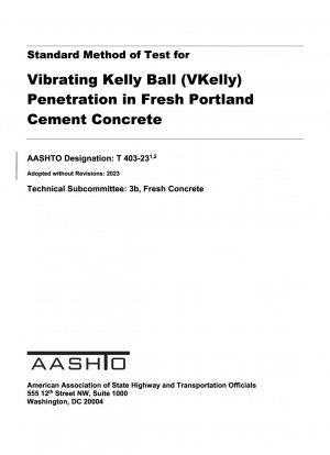 Penetración vibratoria de bola Kelly (Vkelly) en hormigón fresco de cemento Portland