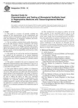 Guía estándar para la caracterización y prueba de andamios de biomateriales utilizados en medicina regenerativa y productos médicos de ingeniería de tejidos