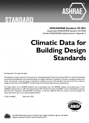 Incluye apéndices ANSI/ASHRAE enumerados en el Apéndice C Datos climáticos para estándares de diseño de edificios