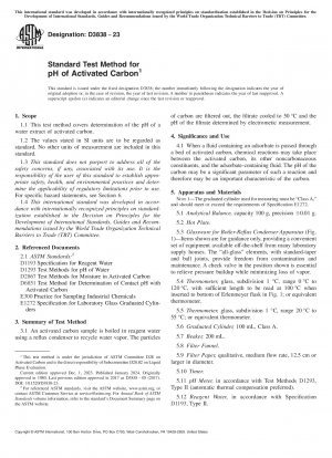 Método de prueba estándar para el pH del carbón activado