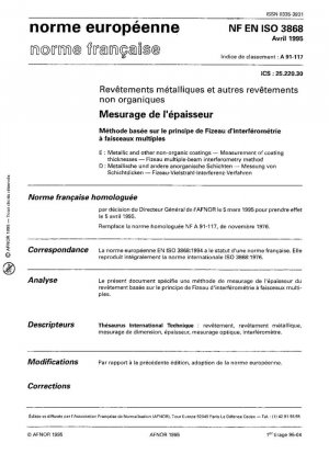 Recubrimientos metálicos y otros revestimientos no orgánicos. Medición de espesores de recubrimiento. Método de interferometría de haces múltiples de Fizeau.