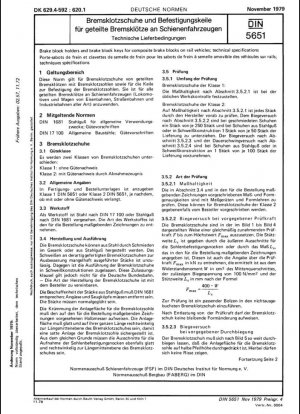 Soportes de zapatas de freno y llaves de zapatas de freno para zapatas de freno compuestas en vehículos ferroviarios; especificaciones técnicas