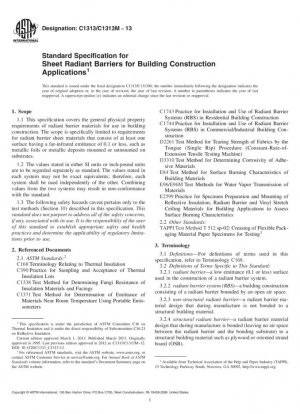 Especificación estándar para barreras radiantes de láminas para aplicaciones de construcción de edificios