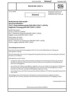 Agencia de Servicios de Informática Sanitaria (HISA) Parte 1: Perspectiva empresarial (borrador)