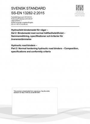Compounds para vías hidráulicas - Parte 2: Compuestos durados hidráulicamente normales - Composición, especificaciones y criterios de conformidad