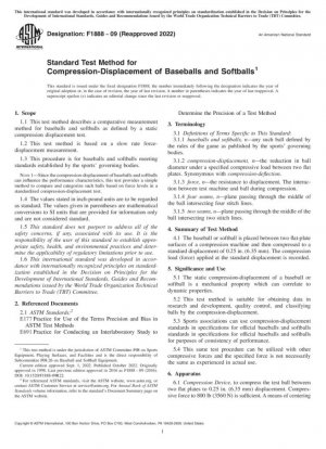 Método de prueba estándar para compresión-desplazamiento de pelotas de béisbol y sóftbol